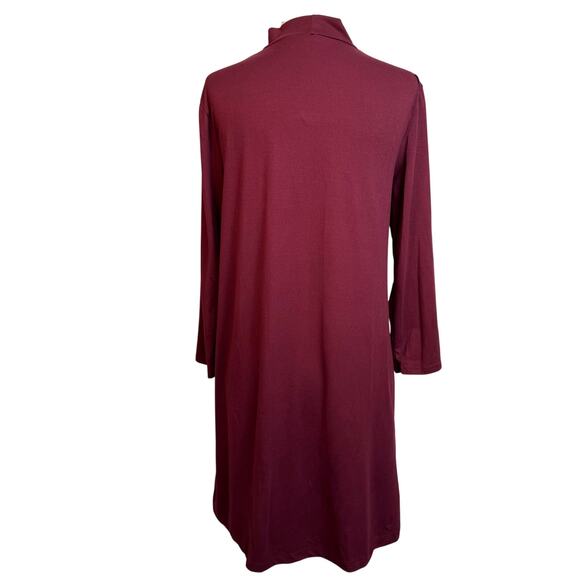 Burgundy Long Sleeve Swing Dress – Size Medium - Picture 2 of 7